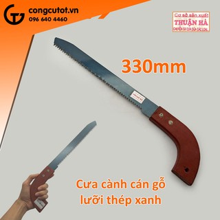 Cưa cành cán gỗ lưỡi thép xanh