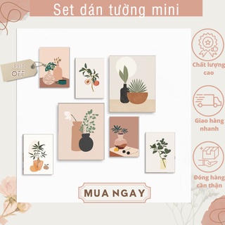 Set 7 tranh mini dán tường TGKAS8 dày 5mm có sẵn băng kéo 2 mặt. chống nước, chống ẩm, chống mốc_ set 8
