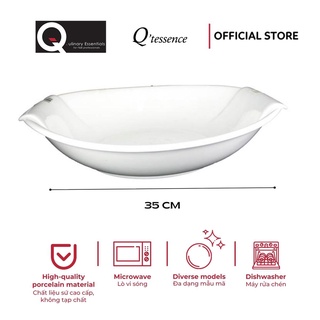 Tô Sứ Q'tessence Màu Trắng Có Tay Cầm Đáy 35cm