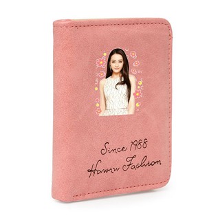 Ví ngắn hồng cầm tay in hình ĐỊCH LỆ NHIỆT BA idol diễn viễn hoa ngữ đựng vật dụng nhỏ xinh xắn tiện lợi