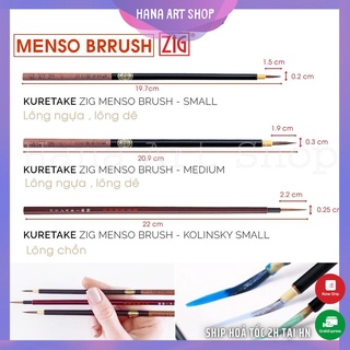 Cọ Tỉa Đầu Dài Menso Brush Kuretake Zig Cartoonist Cọ Lông Thú Vẽ Thư Pháp, Thủy Mặc