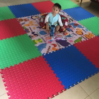 Combo 12 miếng thảm xốp 60*60cm và 1 bộ xốp hình con vật an toàn cho bé và gia đình