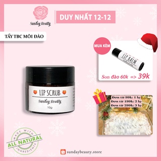Tẩy da chết môi đào làm hồng giảm thâm môi thiên nhiên Sunday Beauty handmade