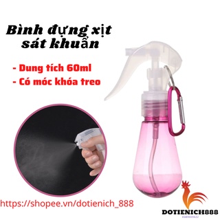 Bình đựng nước sát khuẩn mini, chai xịt nước rửa tay khử trùng hình bóng đèn kèm móc khoá treo balo xe