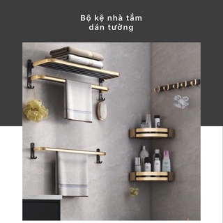 Giá treo khăn nhà tắm dán tường màu đen phong cách Bắc Âu hiện đại