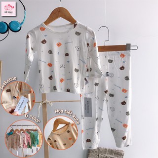 Bộ đồ ngủ thu đông dài tay cho bé gái bé trai Peekaboo [Hàng loại 1] đồ bộ tay dài thun lạnh họa tiết gấu bé gái bé trai