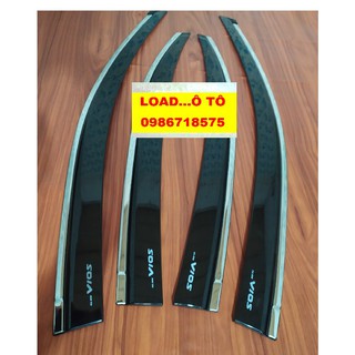 Vè mưa Che Mưa Xe Toyota Vios 2022-2019 chỉ Inox Loại cao cấp Vios 2019 - 2022, Vè che mưa Chỉ Inox Vios 2019 - 2022