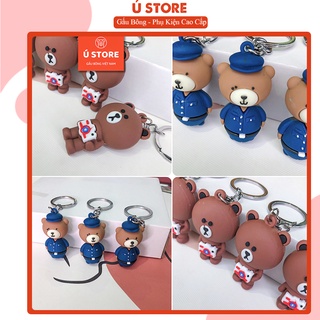 Móc khóa gấu brown đeo máy ảnh cute