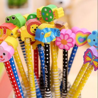 1 cây bút chì và 1 cục gôm và 1 đồ chuốc