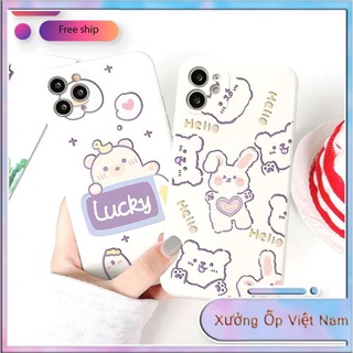 Ốp lưng iphone 5s/6/6plus/6s/6splus/7/7plus/8/8plus/x/xr/xs/11/12/pro/max/plus/promax Gấu Lucky Xưởng D144