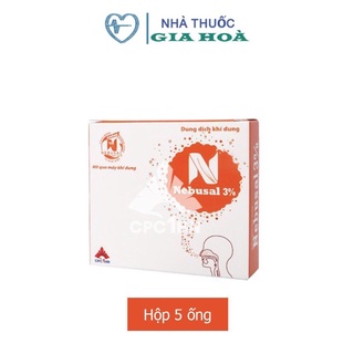 Dung dịch khí dung Nebusal 3% giúp vệ sinh mũi, họng - Hộp 5 ống