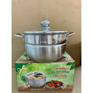 Nồi hấp nấu 2 trong 1 Inox Nắp Kính 22cm Tiến Thành Hkm Anlene