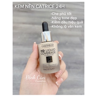 Kem nền kiềm dầu Catrice HD 24h Liquid Coverage Foundation che phủ tốt