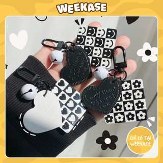 Móc Khóa Caro Đen Trắng Độc Đáo Nhiều Họa Tiết Hình Weekase (1)