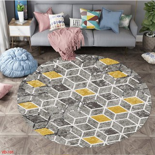 Thảm bali hình tròn trải sàn phòng khách, phòng ngủ phong cách Vintage hiện đại đường kính 100cm