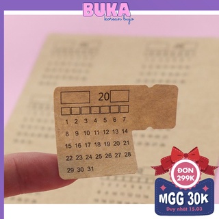 Note phân trang Clalender Sticker trang trí sổ, sổ còng, sổ planner, bullet journal