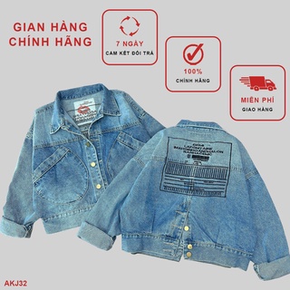 ÁO KHOÁC JEAN CAO CẤP XẺ TÀ CÓ NÚT AKJ32 - Hí Shop