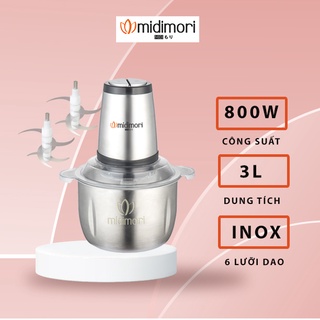 [Mã ELHADEV giảm 4% đơn 300K] Máy xay thịt inox Midimori MDMR-800 (800W) - Tặng kèm 1 bộ lưỡi dao dự phòng