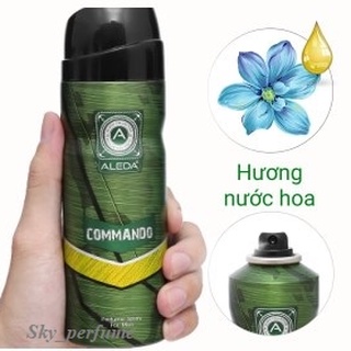Xịt ngăn mùi hương nước hoa Aleda For Men Commando 200ml