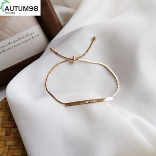 Autum98 Vòng Tay Dây Rút Bằng Thép Titan Thiết Kế Đơn Giản Thời Trang (B1-1-6)