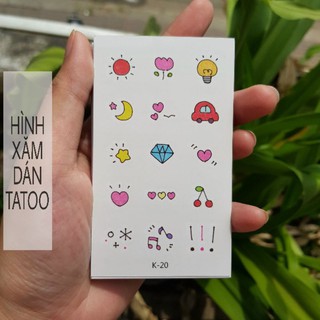 Hình xăm mini cartoon k20. Xăm dán tatoo mini tạm thời, size <10x6cm
