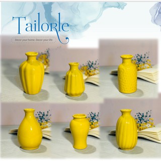 【TAILORLE】Bình hoa gốm sứ men VÀNG NGHỆ trang trí phòng ngủ, tủ tivi, góc làm việc học tập