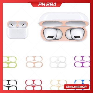 Miếng dán bảo vệ kim loại mạ vàng siêu mỏng chống bụi cho phụ kiện tai nghe bluetooth AirPod 1/2 và Pro
