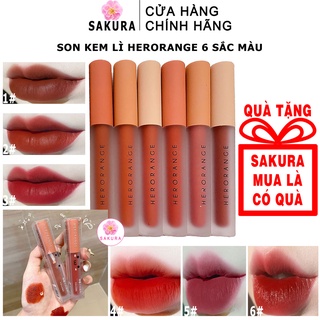Son kem lì môi Herorange vỏ đám mây xinh xắn dưỡng ẩm nhung mịn lâu trôi cao cấp nội địa trung SAKURA