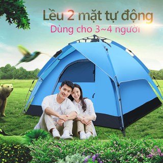 FU18BL Lều dã ngoại tự động giá đỡ thủy lực 3-4 người hai tầng lều cắm trại lều bãi biển hai lớp chống nắng vinhthuan