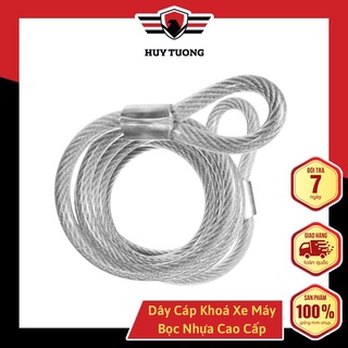 Dây cáp bọc nhựa khoá xe máy , xe đạp 8 ly 0.8M cực kỳ chắn chắn - Huy Tưởng