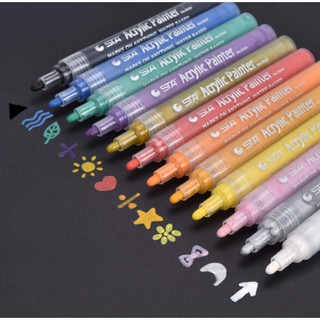 Bộ Bút Sơn Acrylic STA Painter 12/24 Màu (vẽ vải, kính, giấy...)