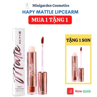 Son Hapy Mattle Lipcream Mini Garden son Happy kem lì siêu mịn, bám màu lâu trôi 3.5ml- Phiên bản son Roses mẫu mới