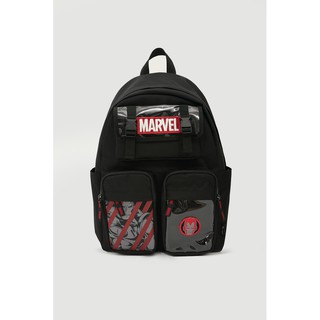 Balo BOO Thêu Logo Marvel và Iron Man Phối Màu Đen Đỏ Độc Đáo