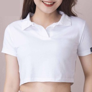 Áo croptop HAGI có cổ tay ngắn , Croptop nữ kiểu HOT TREND - 01CRO003