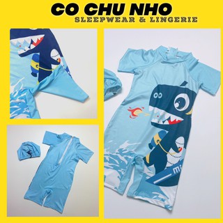 [ Q11.HCM] Đồ bơi in hình khủng long - đồ bơi liền thân ngắn tay cho bé trai - cô chủ nhỏ