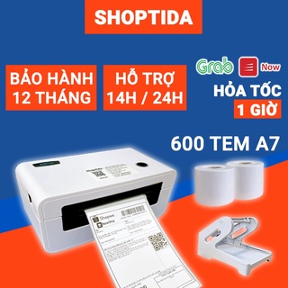 Máy in nhiệt Shoptida SP46 kèm 600 giấy in nhiệt a7 và khay, combo máy in đơn hàng tự dán bảo hành 12 tháng