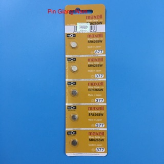 Pin đồng hồ SR626SW / Pin SR626SW 377 Maxell 1.55V vỉ 5 viên