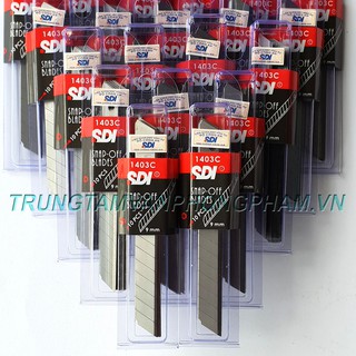 Vỉ 10 lưỡi dao rọc giấy SDI 1403C 9mm [chính hãng]