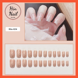Set 24 móng giả dài Hin Nail họa tiết bắt mắt