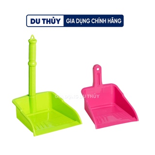 Ky hốt rác có cán tay cầm loại lớn-nhỏ chất liệu nhựa pp chính phẩm không mùi, 3 màu đỏ-xanh-hồng của Gia Dụng Du Thủy