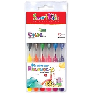 Hộp 12 Bút Lông Màu Rửa Được Smart Kids SK-WM204 - 8935276425597