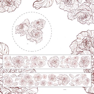 (Chiết theo chu kỳ) Băng dính washi tape hoạ tiết hoa #28