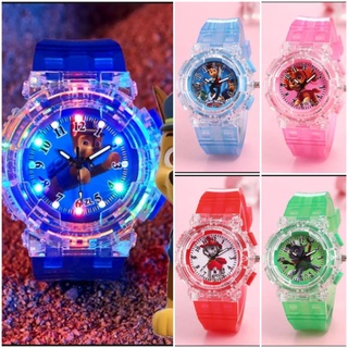 Đồng hồ đội chó cứu hộ Paw Patrol đèn led phát sáng Đồng hồ kim cho bé trai bé gái