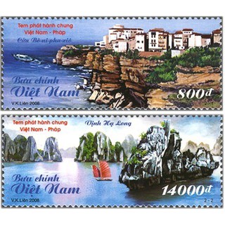 Tem sưu tập MS 974 Tem Việt Nam Phát hành chung Việt Pháp 2008 ( 2 tem )