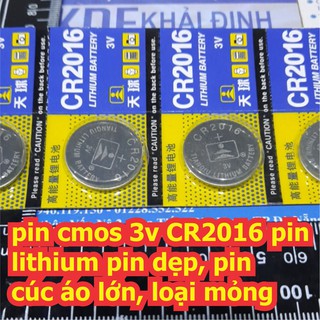 10 viên pin cmos 3v CR2016 pin dẹp, pin cúc áo lớn, loại mỏng kde7027