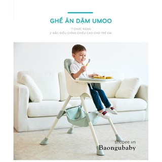 [Chính hãng Umoo] Ghế ăn dặm Umoo cho bé, đa năng thông minh, điều chỉnh độ cao