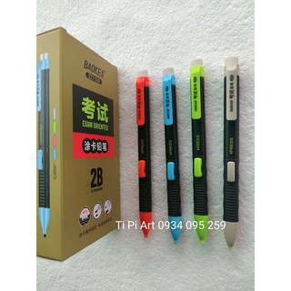 Bút Chì Kim Bấm Ngòi Vuông BAOKE – Chỗ bấm chì giữa thân – Lõi chì hình vuông - Dùng để thi trắc nghiệm – Bút Chì Phủ