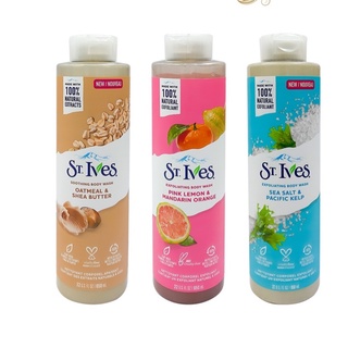 Sữa Tắm St.Ives Tẩy Tế Bào Chết Chanh Hồng &amp; Quýt, Bơ Yến Mạch, Muối Biển,, Hoa Hồng &amp; Lô Hội 650