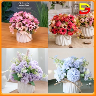 Hoa Giả, Chậu Hoa Mini Để Bàn Cắm Sẵn Nhiều Mẫu Siêu Đẹp Trang Trí Bàn Trà, Kệ Tủ, Quán Cafe DG-26