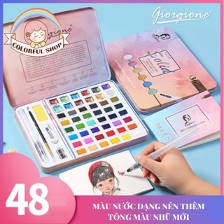 Màu Nước Có Nhũ Giorgione 36-48 Màu Hộp Thiếc Phiên Bản Mới